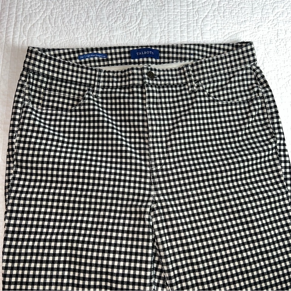 TALBOTS Stretch Corduroy High Waist Straight Leg Pants Buffalo Check EUC Sz 14P - Picture 6 of 13